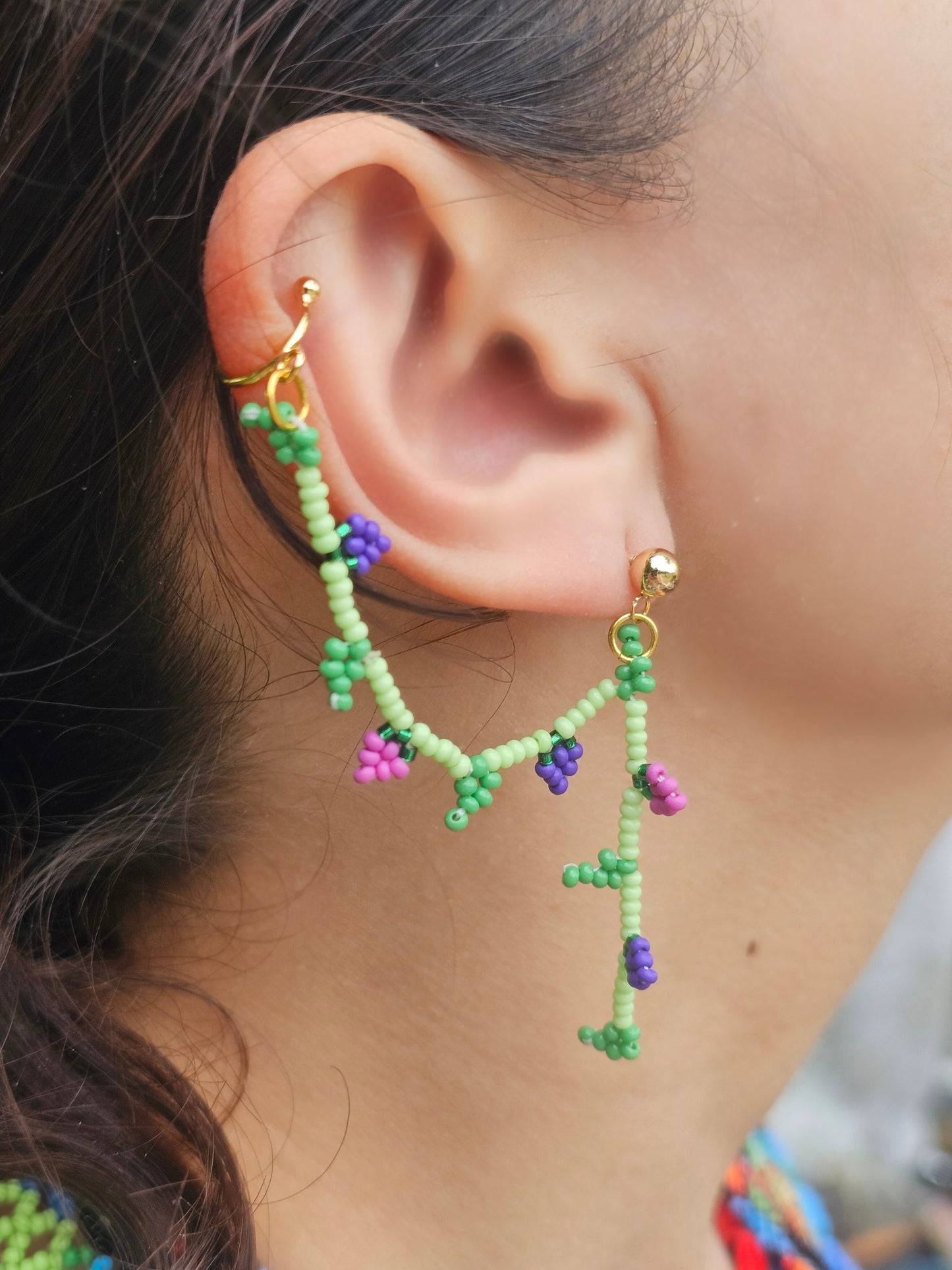 🍇 Sound of flowers Beaded Ear Cuff ✨