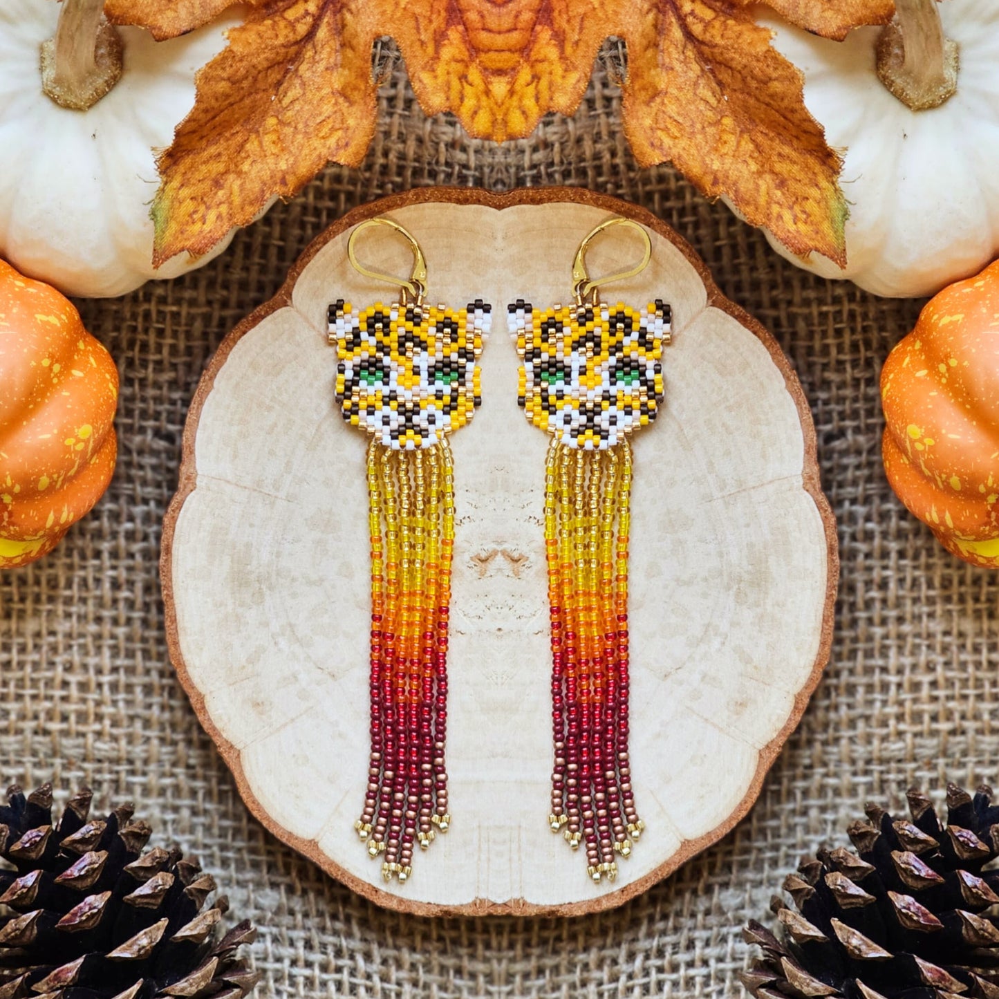 ✨🍁NEW🍁✨ Jaguar Spirit Beaded Earrings