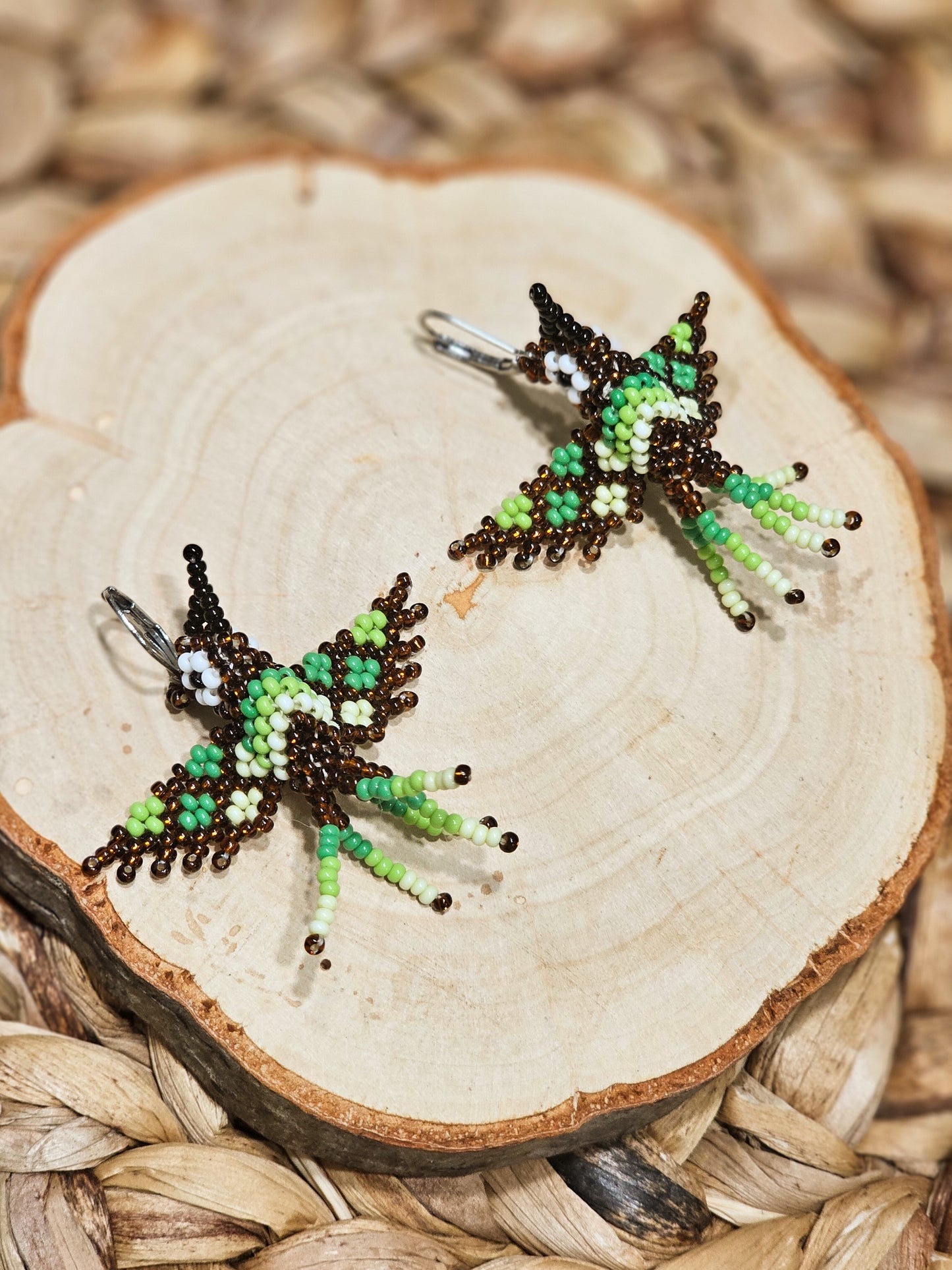 ✨ Little hummingbirds ✨3D Beaded Earrings