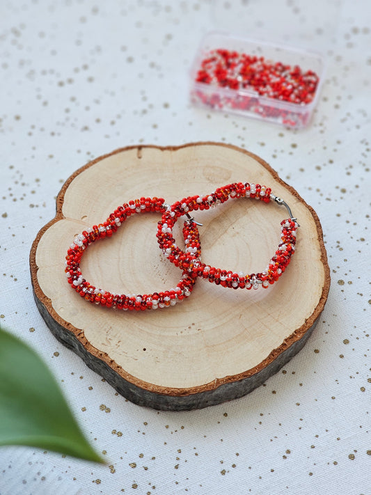 ❤️ Infinity Love Beaded Earrings ❤️ Red