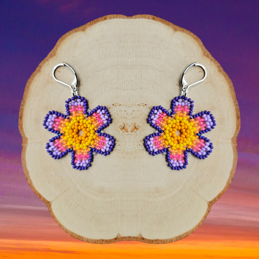 ✨N E W✨ 🌸SUNSET FLOWERS 🌄 Beaded Earrings