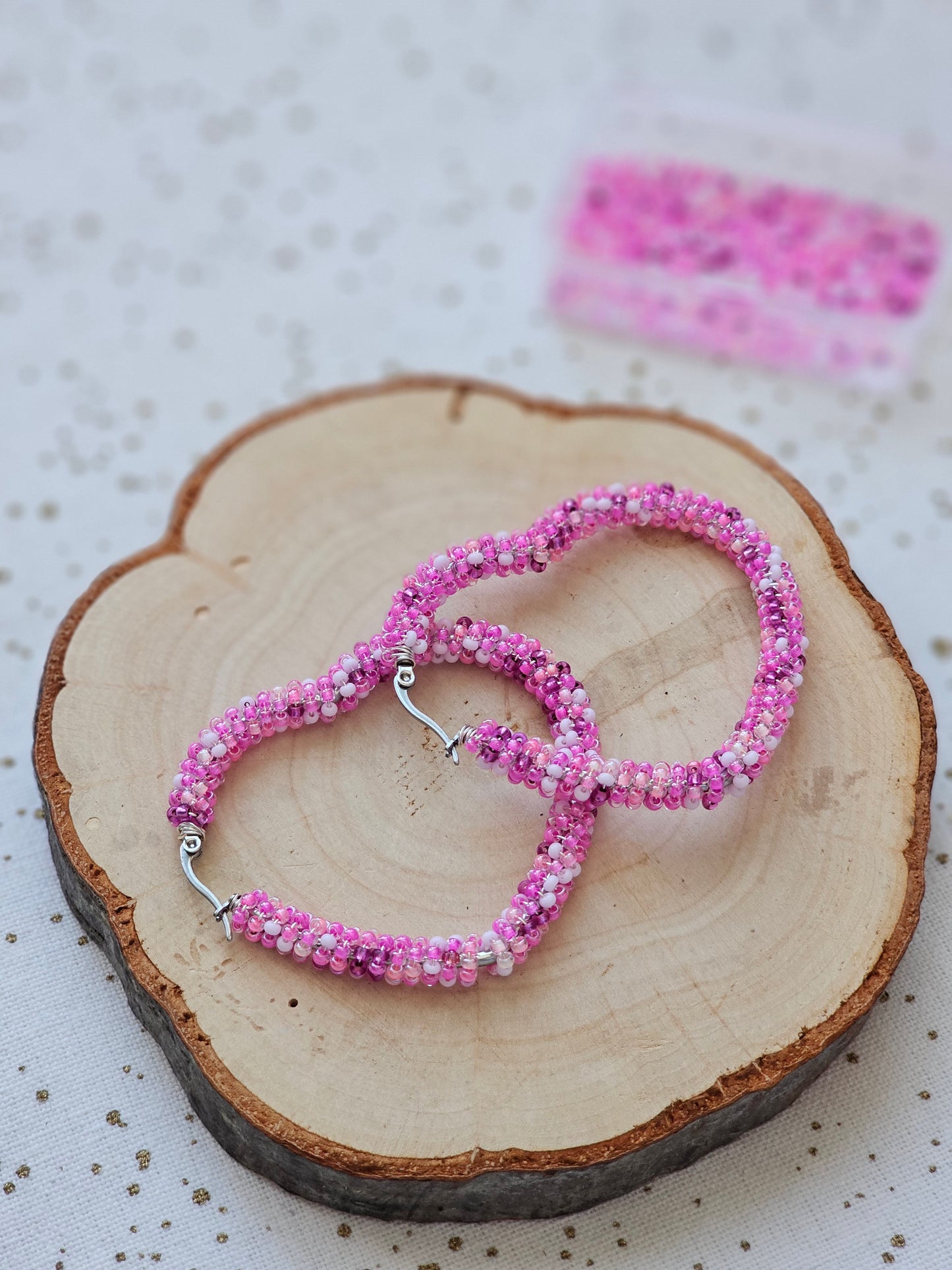 💓Infinity Love Beaded Earrings 💓 Pink