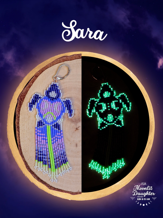 🌙 NEW ✨ SARA 🌟 Glow-in-the-Dark Turtle Beaded Earrings🌙✨