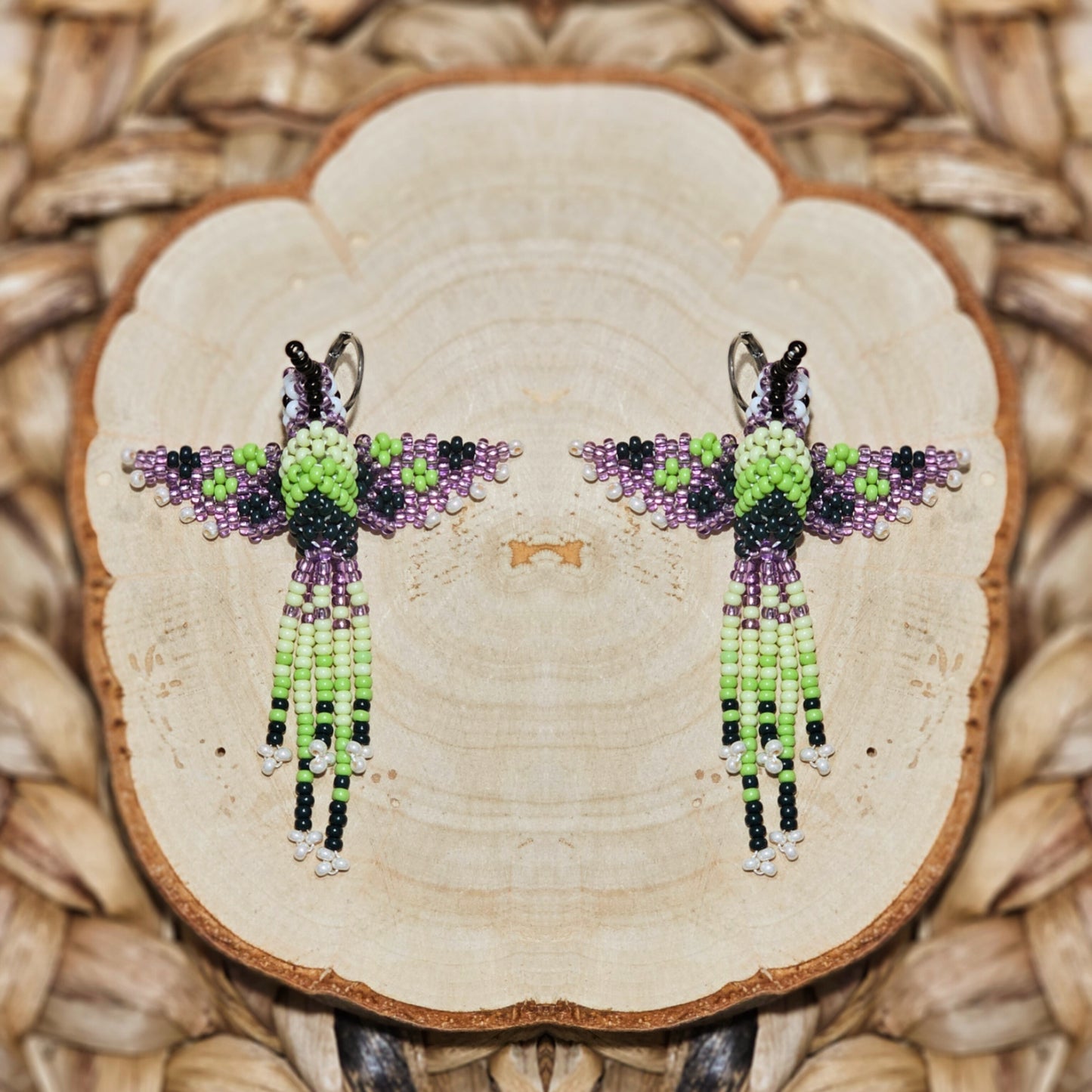 ✨ Little hummingbirds ✨ 3D Beaded Earrings