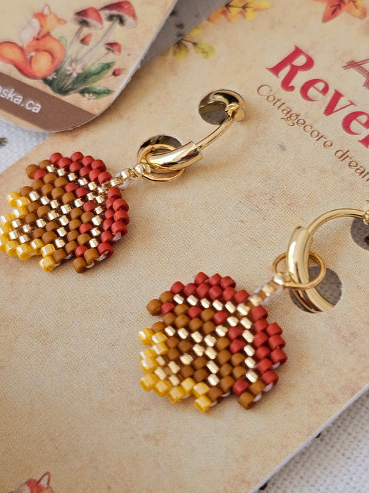 🦊🍁NEW🍂Reverie✨ Leaf Beaded Earrings