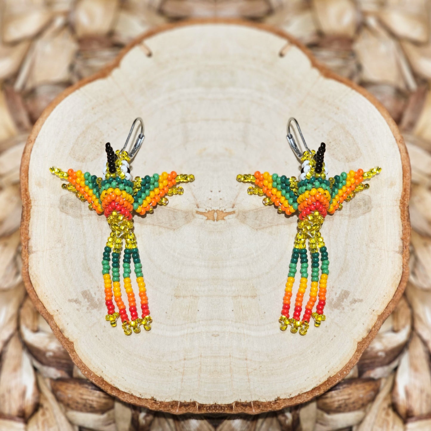 ✨ Little hummingbirds ✨ 3D Beaded Earrings