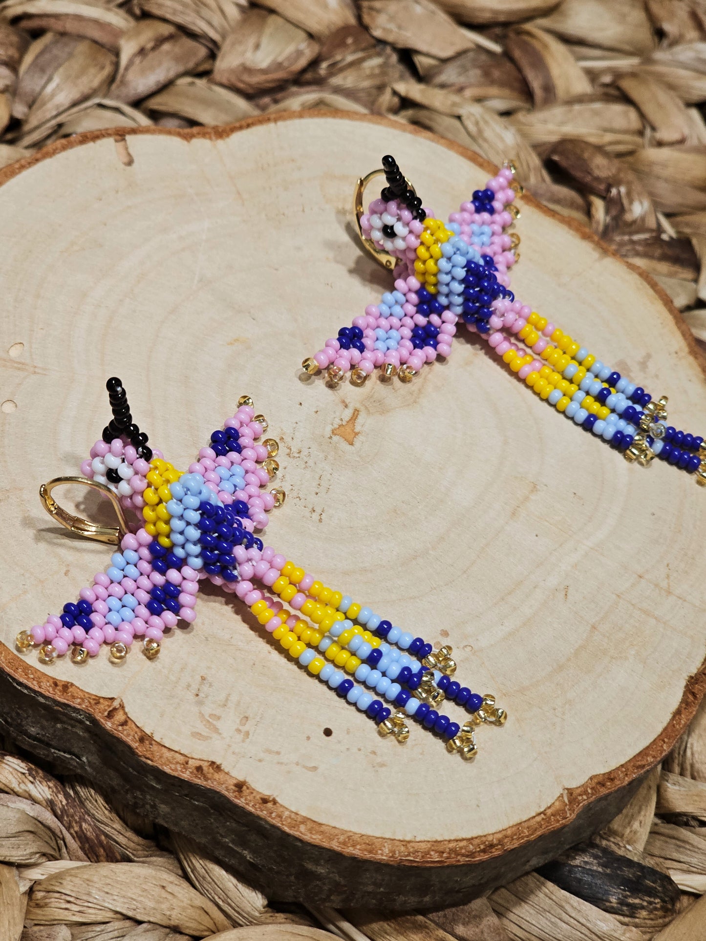 ✨ Little hummingbirds ✨ 3D Beaded Earrings