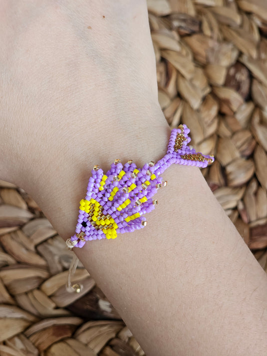 🐟🤍 Fish Bracelet 🤍🐟 Purple - Yellow