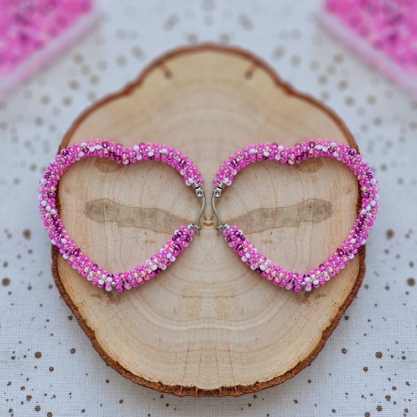 💓Infinity Love Beaded Earrings 💓 Pink