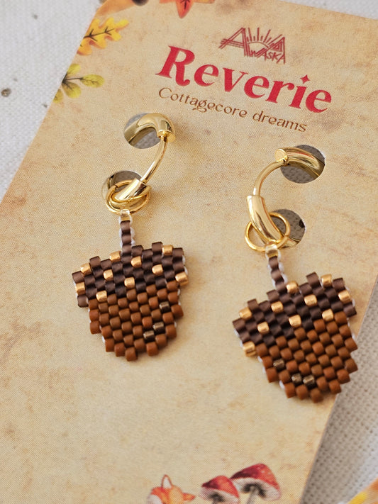🦊🍂NEW✨ Reverie 🍁 Walnut beaded earrings