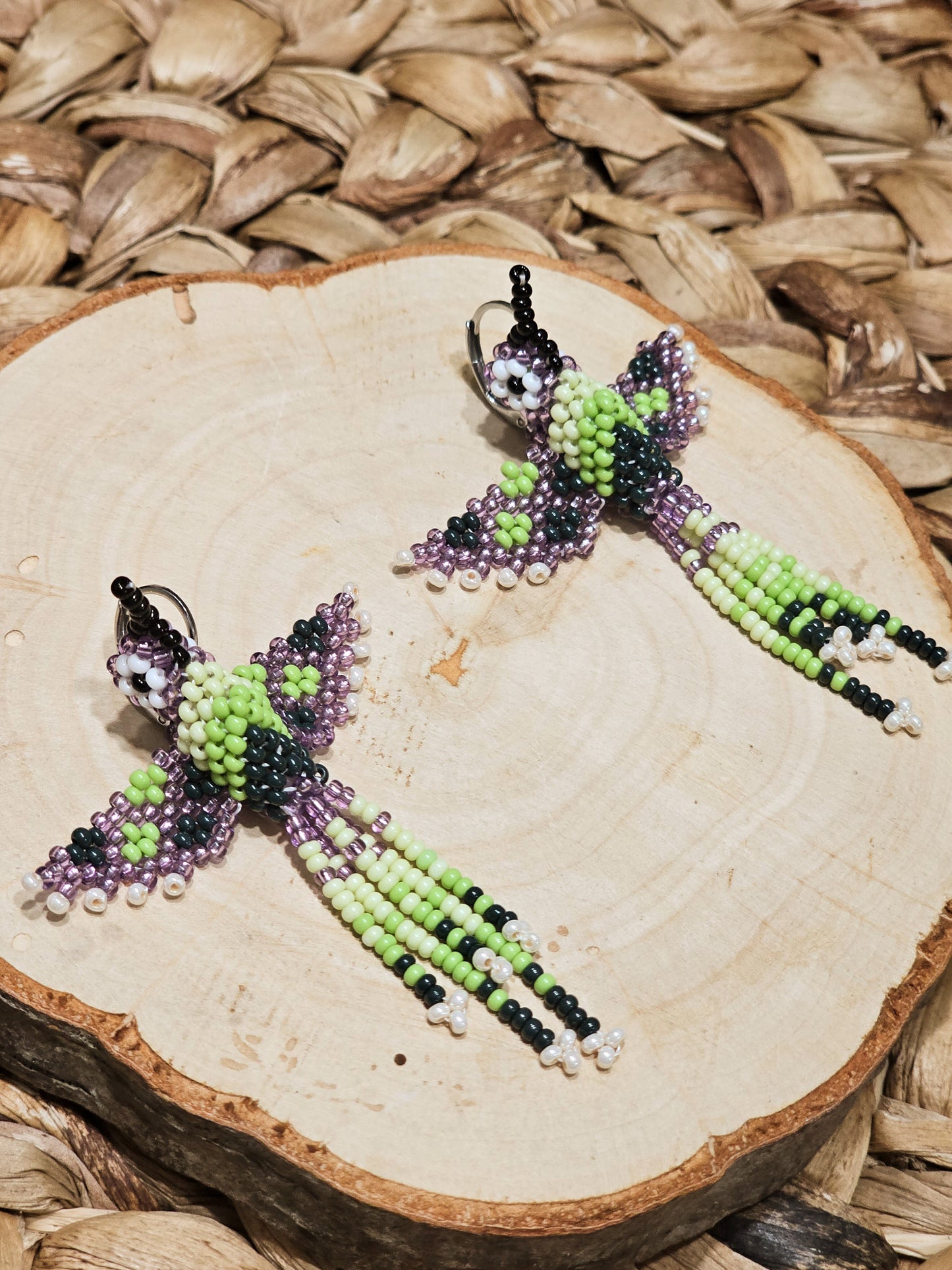 ✨ Little hummingbirds ✨ 3D Beaded Earrings