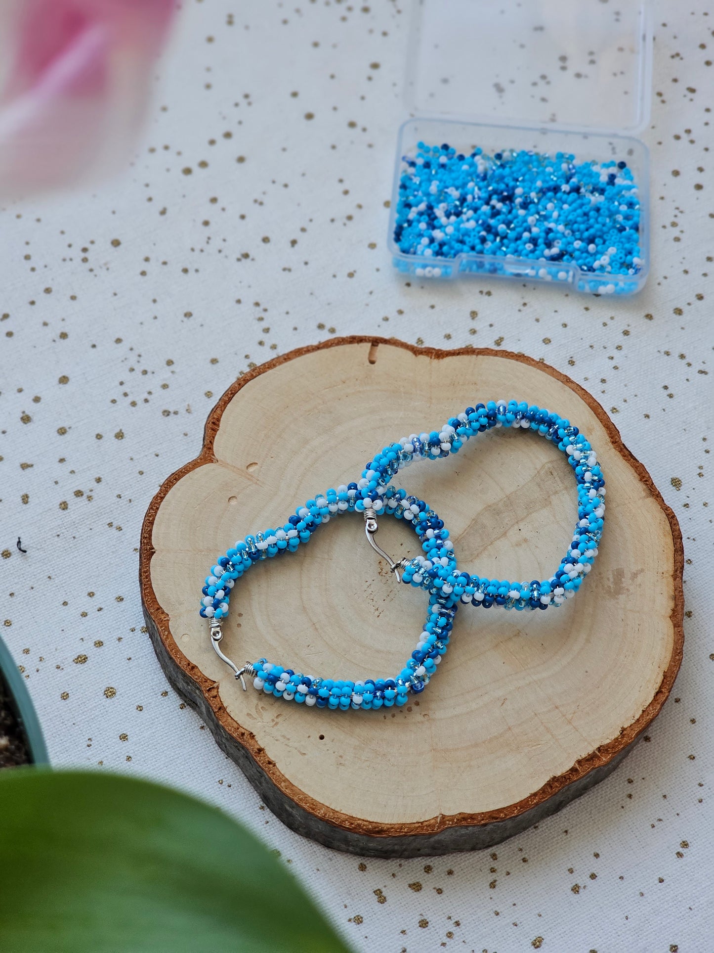 💙 Infinity Love Beaded Earrings 💙 Blue