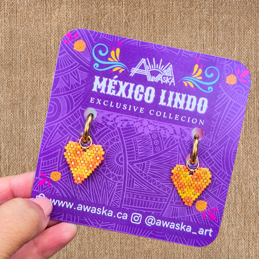 💜 NEW ✨ Beaded Cempasúchil Earrings 🌼