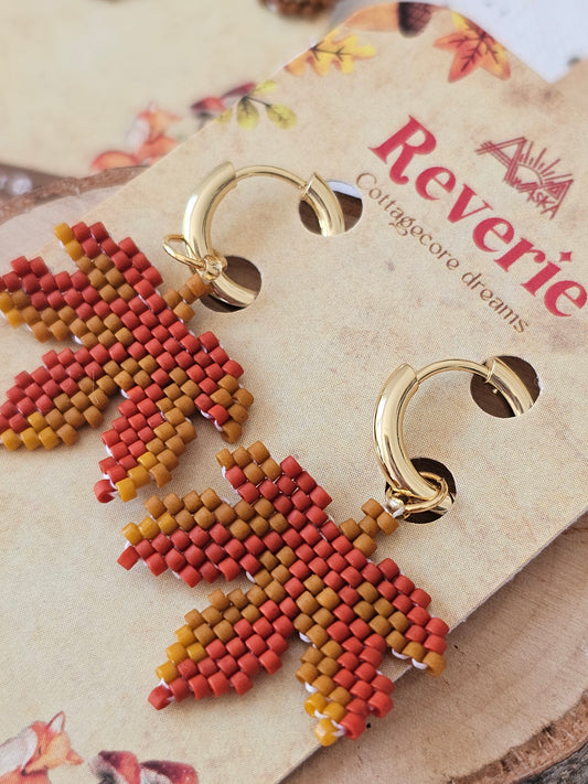 🦊🍁NEW🍂Reverie✨Leaf Beaded earrings 🍂
