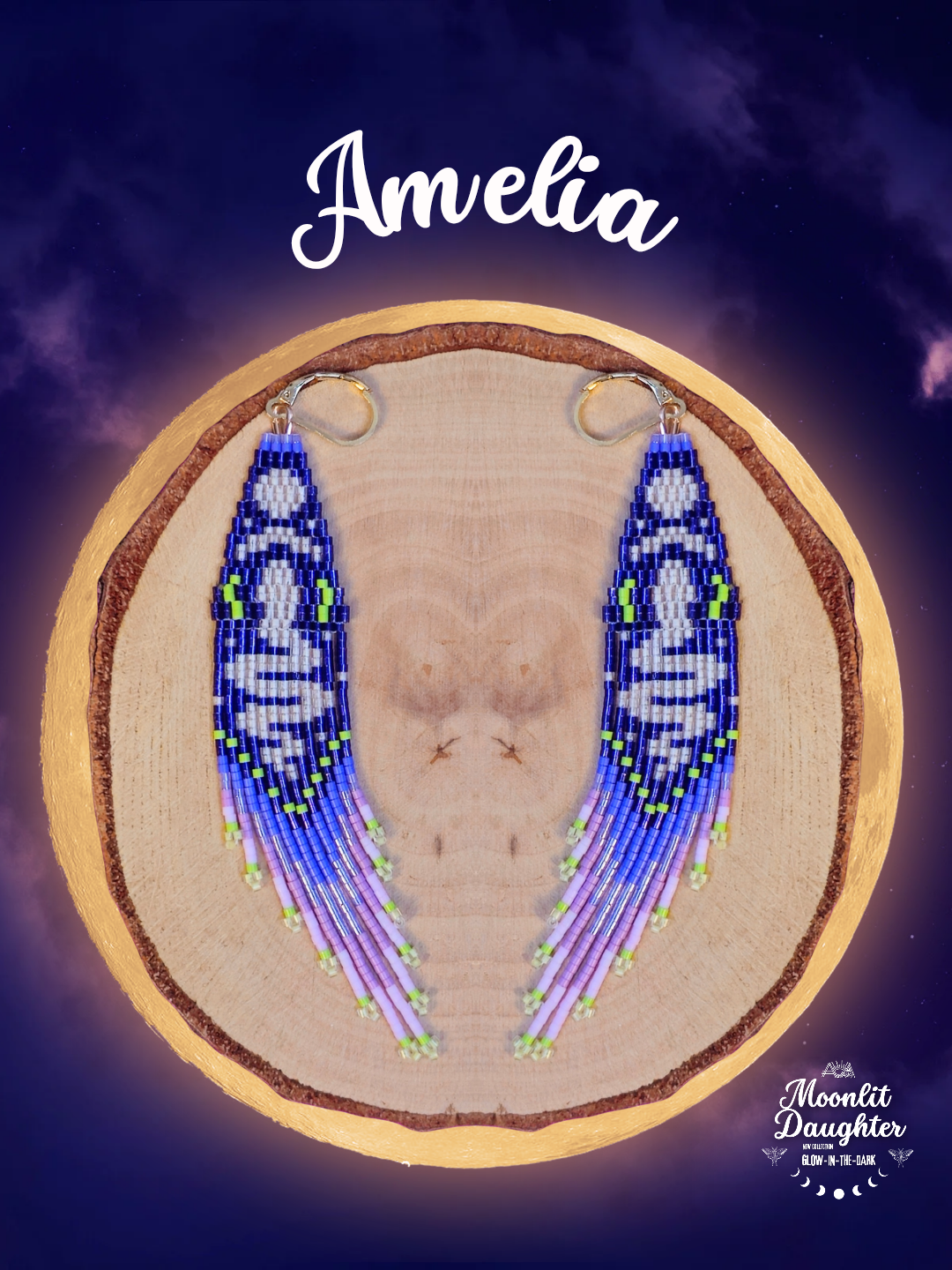 🌙 NEW ✨ AMELIA 🌟 Glow-in-the-Dark Beaded Snake Earrings 🌙✨