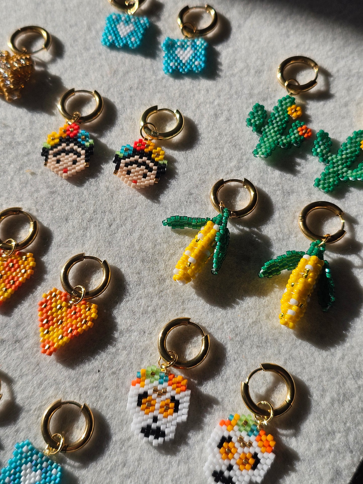 💜 NEW ✨  Beaded Catrina & Papel Picado Earrings 🌸