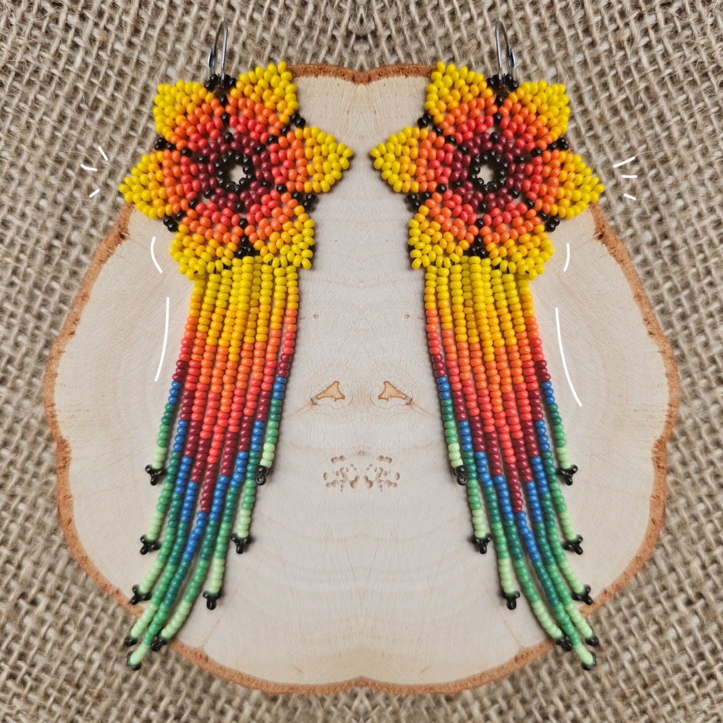 💛 AWASKA CLASSICS 💛 Beaded flowers earrings