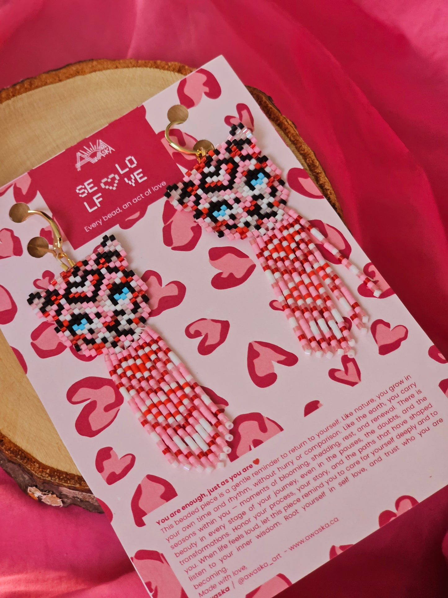 ❤️✨ NEW ✨❤️ SELF LOVE ✨ Jaguar Love Beaded earrings