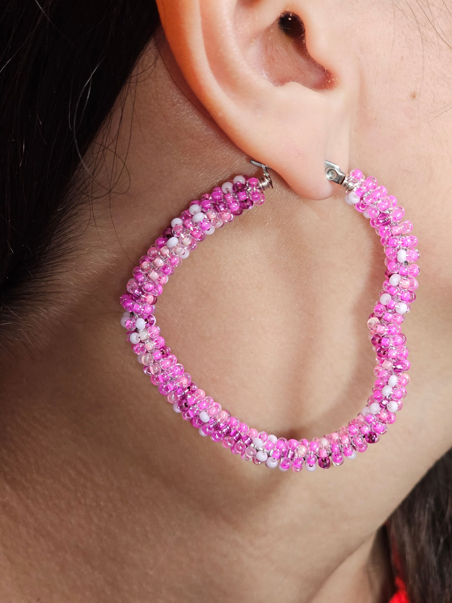 💓Infinity Love Beaded Earrings 💓 Pink