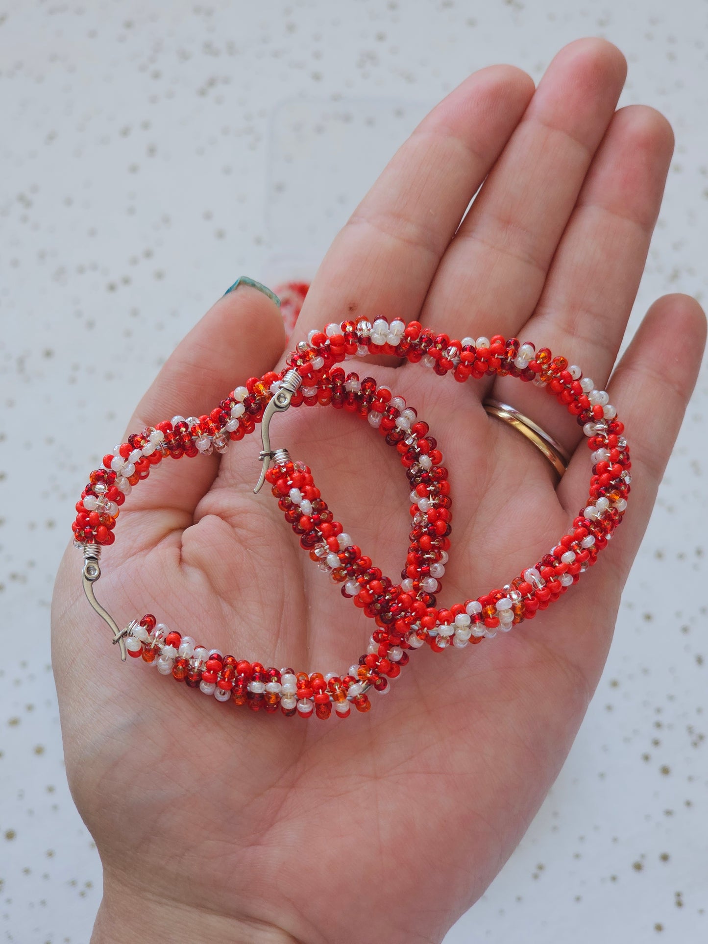 ❤️ Infinity Love Beaded Earrings ❤️ Red